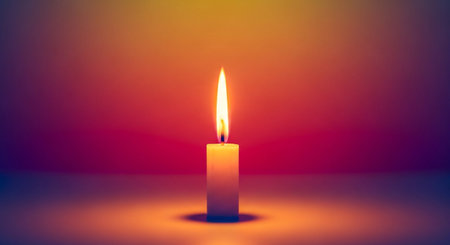 Candle on a red background with space for text. Vector illustrationの素材