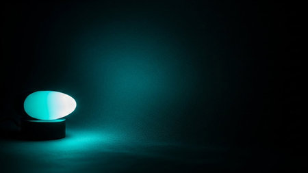 Light in a dark room. Abstract background. Selective focus.の素材