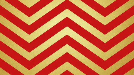 Red and gold zigzag pattern on golden background. 3d renderingの素材