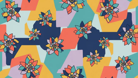 Seamless pattern with flowers. Vector illustration. Abstract background.の素材