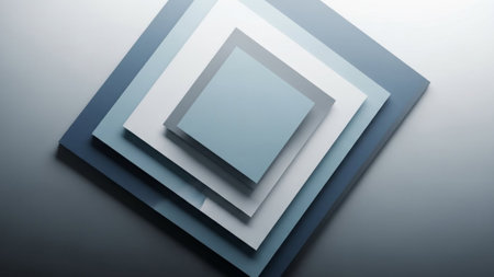 Abstract background with blue and gray squares. 3d render illustration.の素材