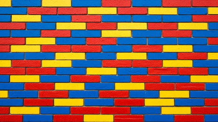Colorful brick wall texture. Abstract background and texture for design.の素材