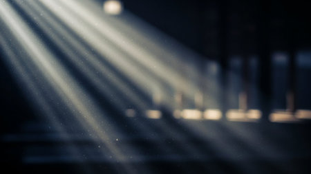 Light beams from the stage in the dark. Abstract background for design.の素材