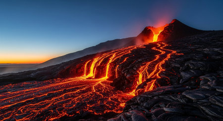 Kilauea Volcano in Hawaii Volcanoes National Park.の素材