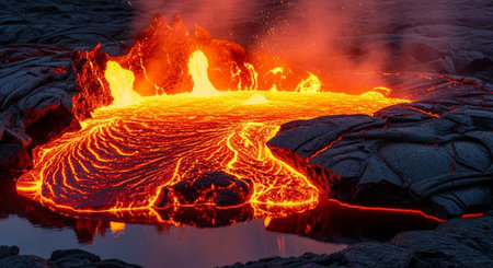 Kilauea Volcano in Hawaii Volcanoes National Park.の素材