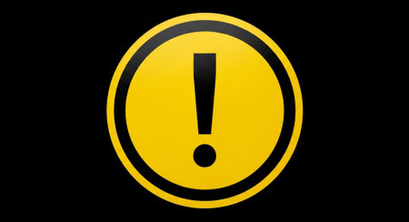 Warning sign on black background. Caution sign. Vector illustration.の素材