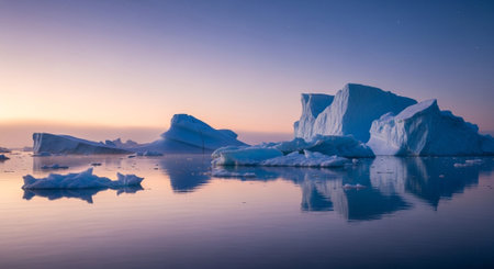 Icebergs in the Jokulsarlon lagoon, Icelandの素材