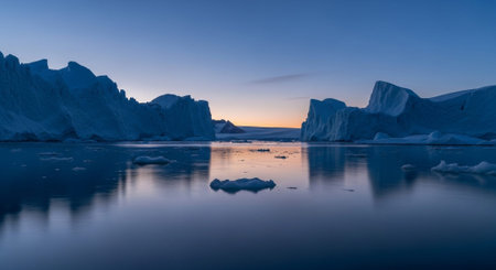 Icebergs in Glacier Lagoon, Ilulissat, Greenlandの素材