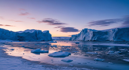 Ice formations and icebergs in Glacier Lagoon, Iceland, Europeの素材