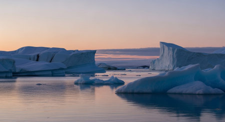 Ice formations and icebergs in Glacier Lagoon, Iceland, Europeの素材