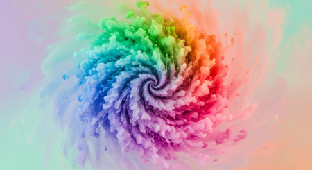 abstract background with rainbow colors and swirls of smoke in itの素材
