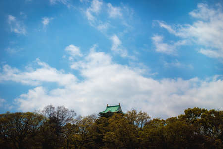 Osaka castle behide the treeのeditorial素材
