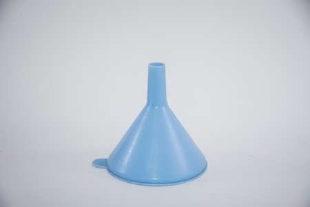 Blue funnel isolated.on whited background.verticalの写真素材