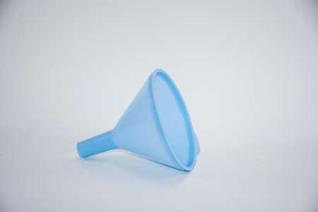 Blue funnel isolated.on whited background.horizontalの写真素材