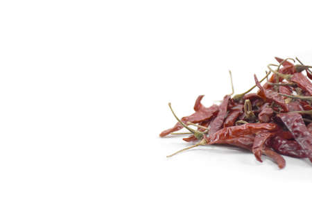 Dry chili pepper isolated on a white background.Right