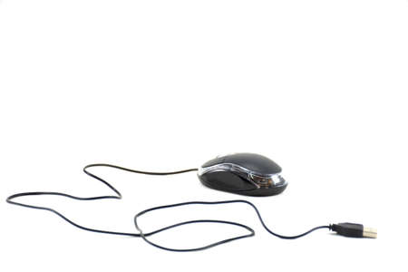 Optical mouse,black on white background.の写真素材