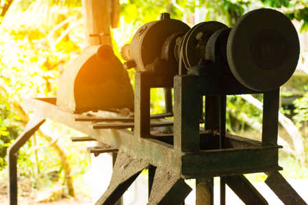 Manual lathe antique style and sunshine or equipment for wood and crafts.Zoom in.の写真素材