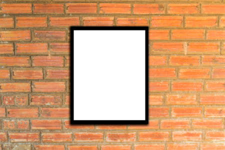 Mock up poster frame and brick wall hipster or vintage.の写真素材