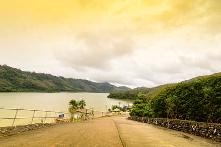 Reservoir and mountain view.Nature and hill.1の写真素材