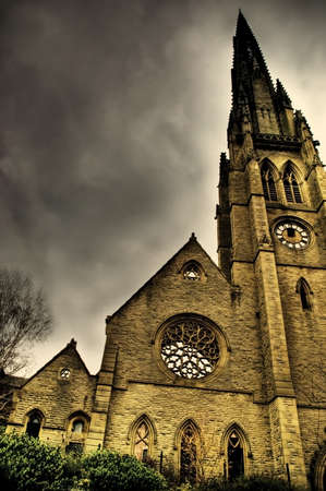 old derelict church towerの写真素材