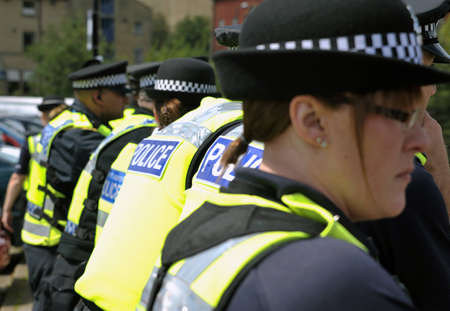 Police waiting before Demonstrationのeditorial素材