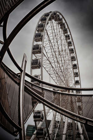 Abstract view of ferris wheel in Manchester City Centreのeditorial素材