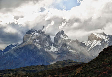 Mountains in Torres Del Paine National park in Chilean Patagoniaの写真素材