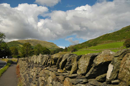 Scenic green hills of the lake district in United Kingdom