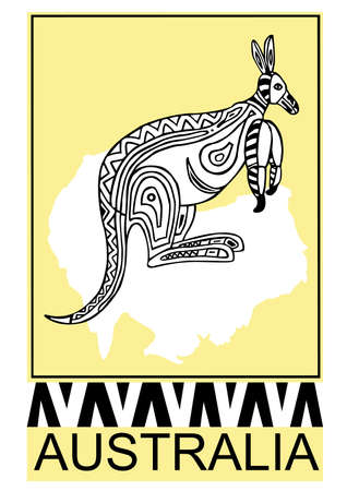 kangaroo-aboriginal artのイラスト素材