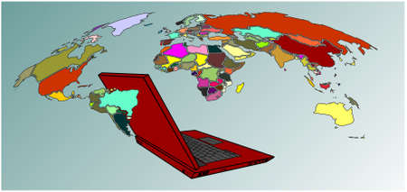 worlds laptopのイラスト素材