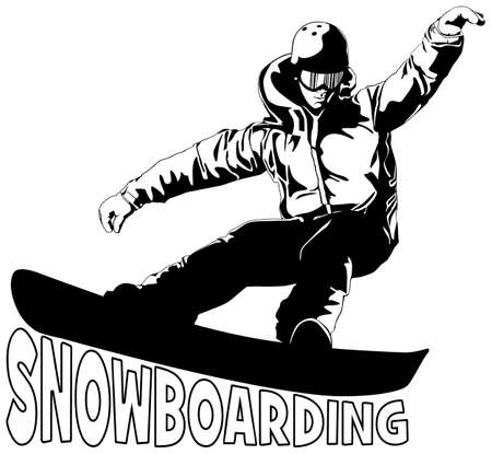 snowboardingのイラスト素材