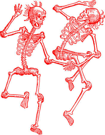skeletons dancing deadのイラスト素材