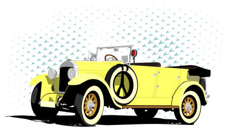 vintage car convertibleのイラスト素材