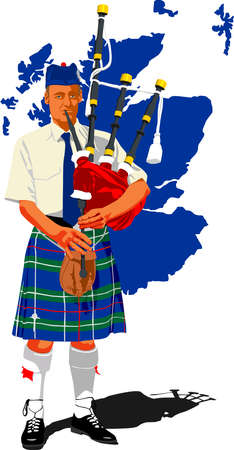 Scottish piperのイラスト素材