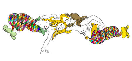 siren triton colorsのイラスト素材