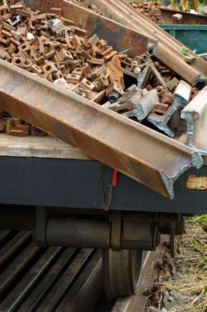 railway rails scrap の写真素材