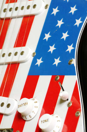 electric guitar American flag detailsの写真素材