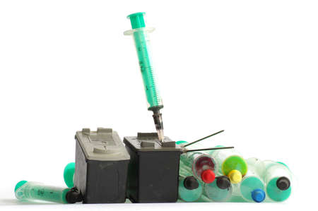 cartridge into the printer の写真素材