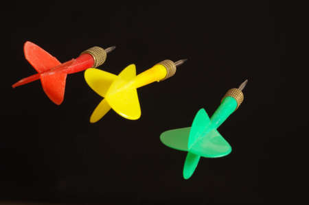 darts black backgroundの写真素材