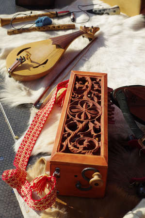 musical instruments still lifeの写真素材