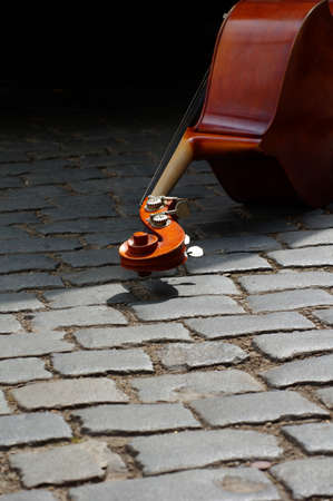 double bass music still lifeの写真素材