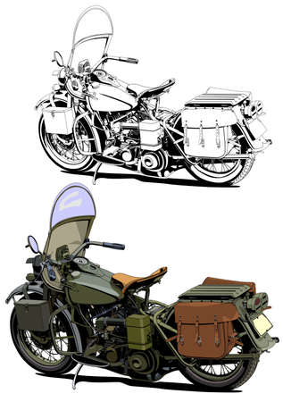 motorcycle vintage illustrationのイラスト素材
