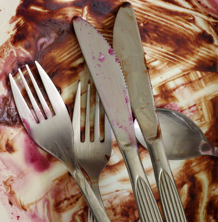cutlery dirtyの写真素材