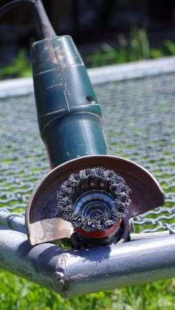 Grinding machine Grind the old colorの写真素材