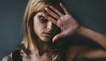Stop violence against women conceptの写真素材