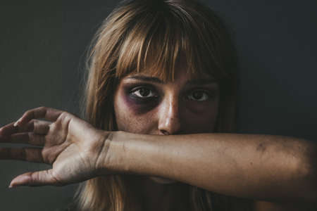 Stop violence against women concept