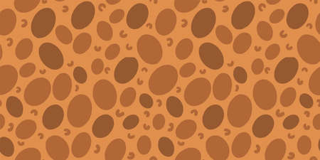 Modern simple seamless pattern of animal style. Brown spots on a redhead background.のイラスト素材