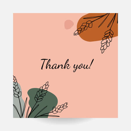 Abstract art nature background vector. Modern shape line art wallpaper. Boho foliage leaves and floral pattern design for home deco, wall art, social media post and story background. For your trext.のイラスト素材