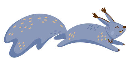 Illustration of an isolated squirrel on a white background. Kind personage.のイラスト素材