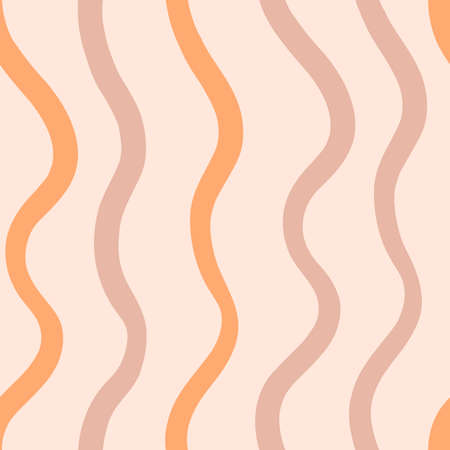 Illustration of seamless pattern with graphic elements. Canvas with vertical wavy multi-colored lines. Simple cute style.のイラスト素材
